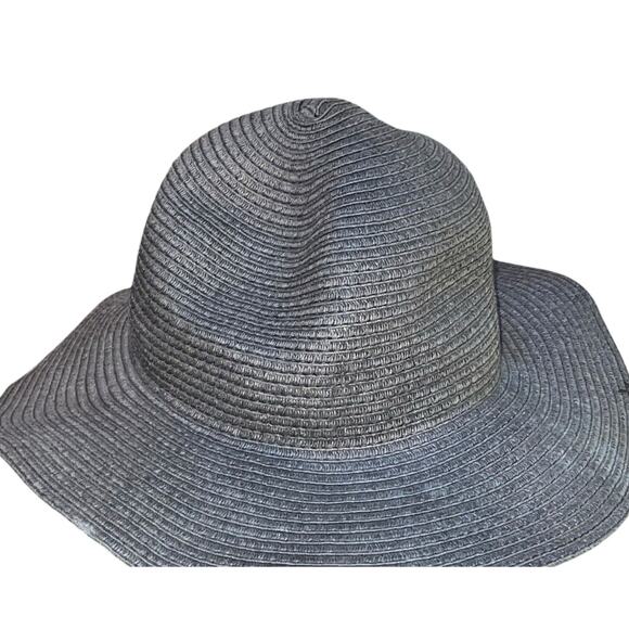 H&M Divided Straw Floppy Sun Hat Large 58 Wide Brim 3.5" Beach Holiday Travel - Picture 4 of 13